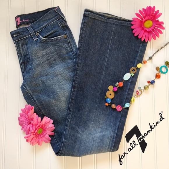 Pink! 🌸 7 FAM flare jeans with PINK accents! - Picture 2 of 7